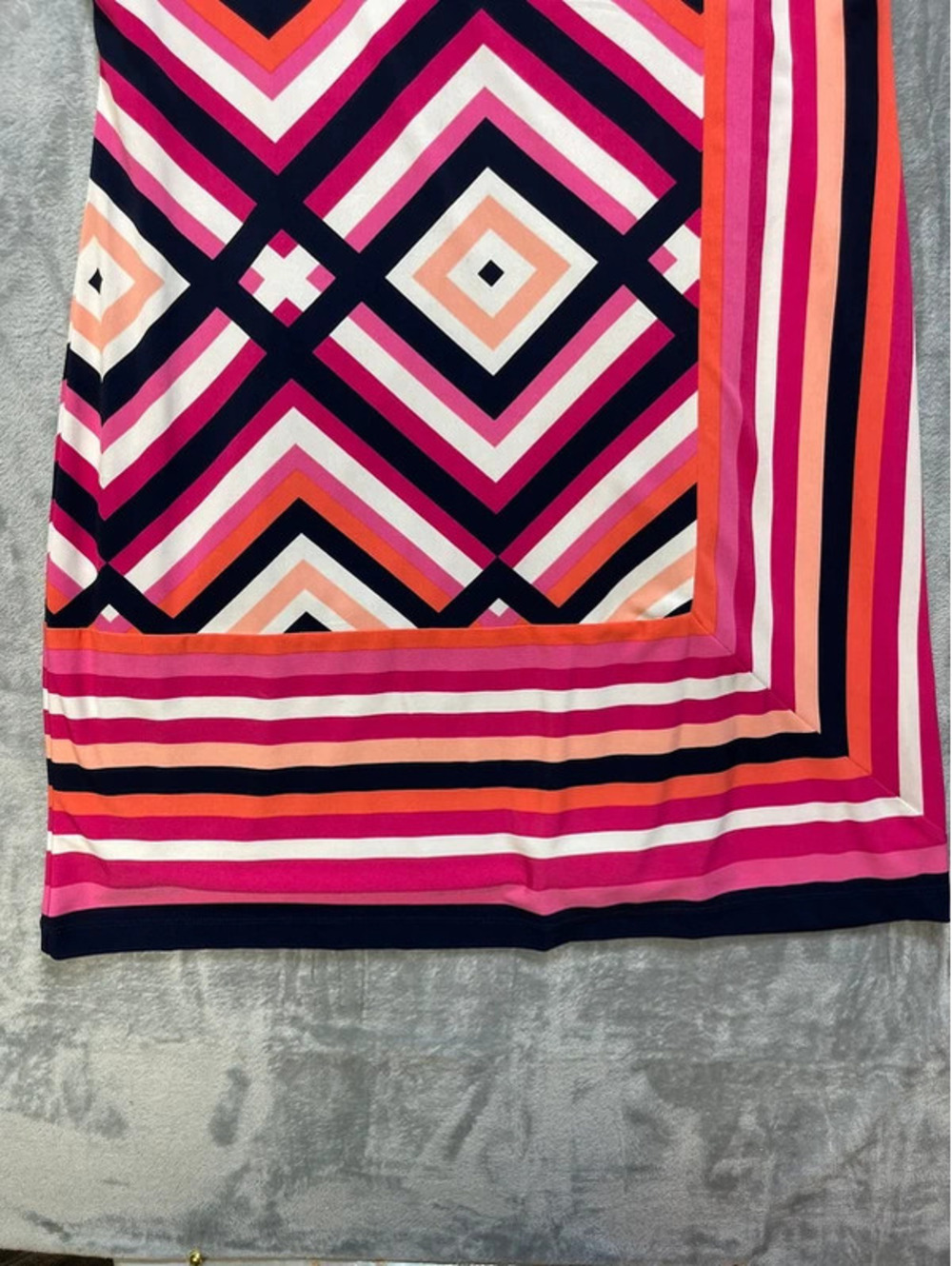Studio One New York Womens Dress Pink Navy Geometric Size Large - Picture 5 of 9